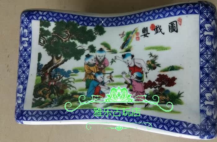 Ancient play collection of antique porcelain pillow ceramic waiter for female pillow baby drama figurines Pillow Pendulum