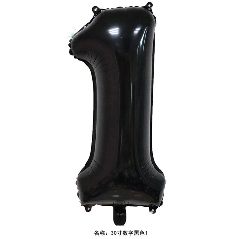 30 Inch Digital Black 132 inch aluminum foil number Gold Silver Black Gradients Optional Wedding marry arrangement 0 reach No.9 code Optional Aluminum film balloon