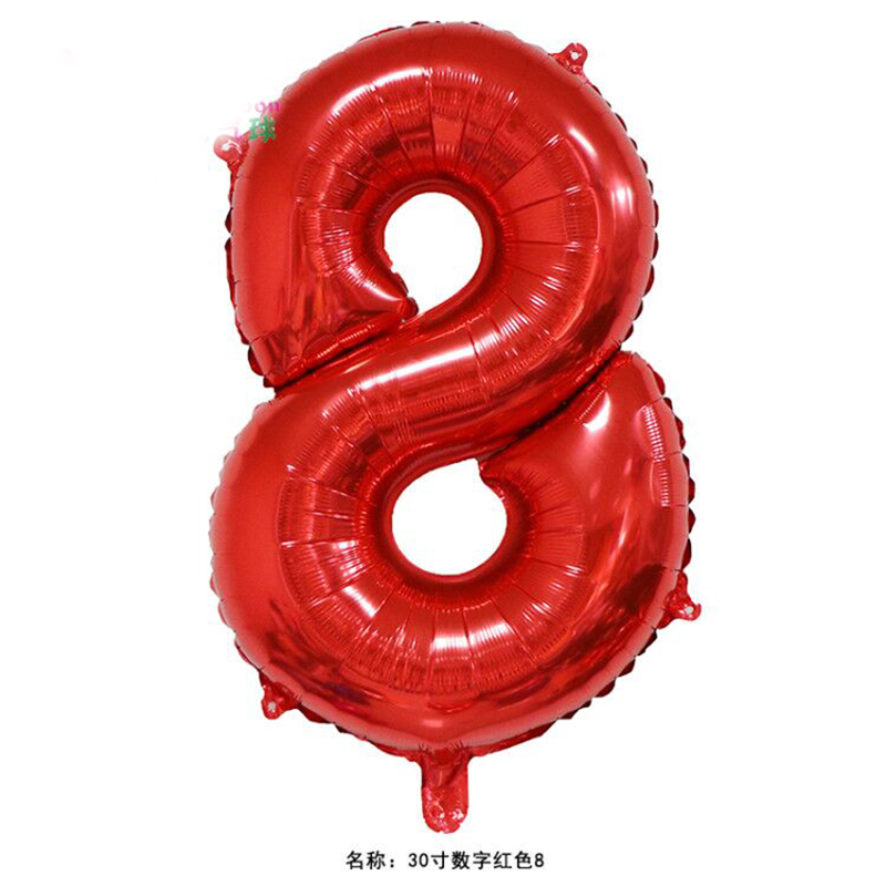 Khaki & / 30 Inch Digital Red 832 inch aluminum foil number Gold Silver Black Gradients Optional Wedding marry arrangement 0 reach No.9 code Optional Aluminum film balloon