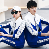 Spring and autumn couple Jordano plus size group purchase sportswear suit men and women 361 outdoor student cotton three-piece set