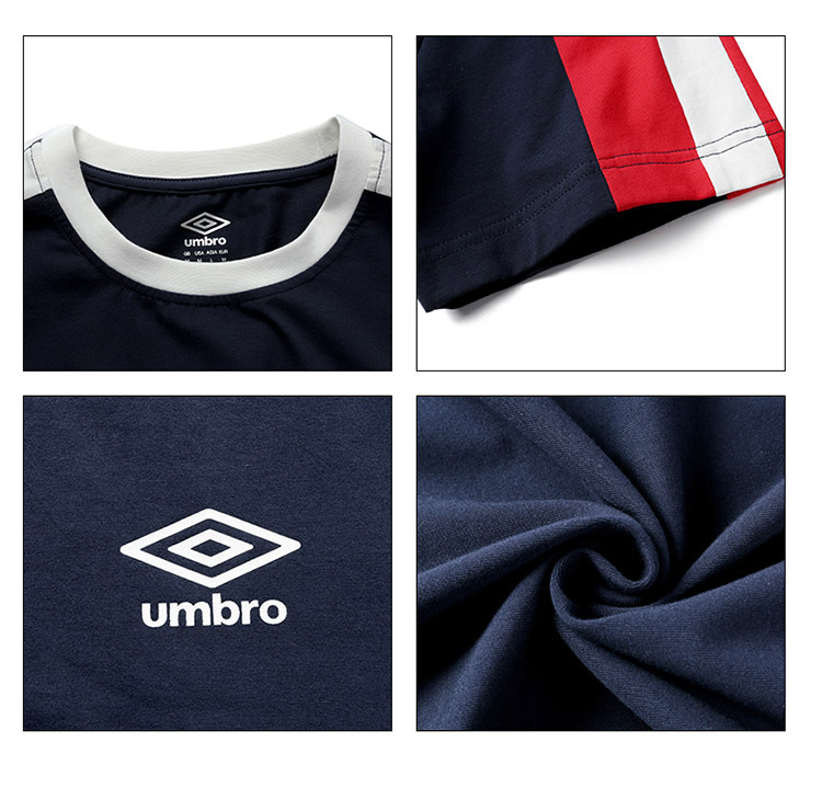 Umbro UMBRO nam thể thao màu sắc cổ áo giản dị cổ tròn xu hướng thời trang áo thun ngắn tay thoáng khí - Áo phông thể thao áo thun lạnh the thao nam