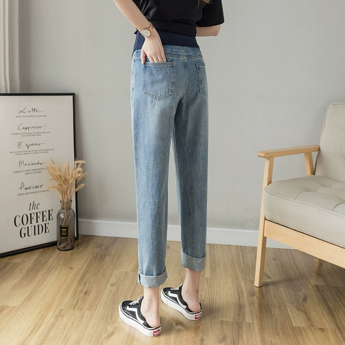 Летние тонкие штаны, джинсы для беременных, свободный прямой крой, подходит для подростков