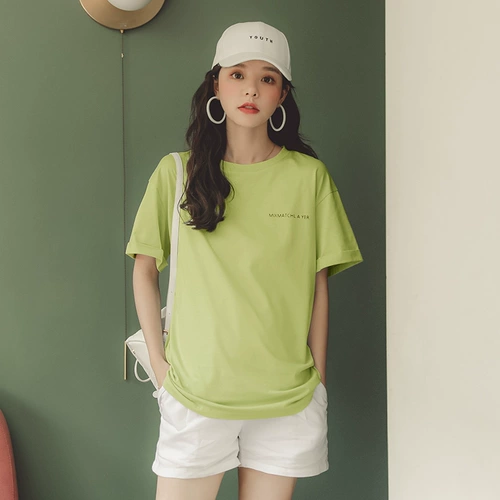 Летняя одежда для беременных, хлопковая базовая приятная телу футболка с коротким рукавом, оверсайз