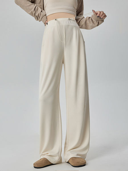 Maternity Pants for Autumn, Wide-Leg Pants That Don'T Squeeze the Belly, Fall/Winter Fleece-Lined Casual Straight-Leg Long Pants for Petite Women, Autumn — 5