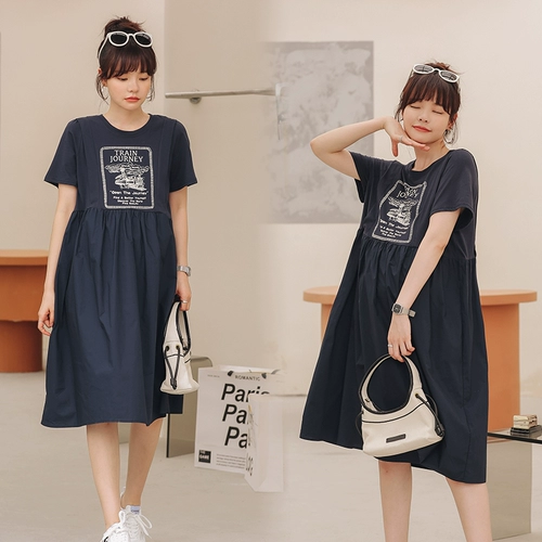 Летнее платье для беременных, юбка, платье-футболка, летняя одежда, оверсайз, подходит для подростков