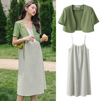 Зеленая накидка, зеленое платье