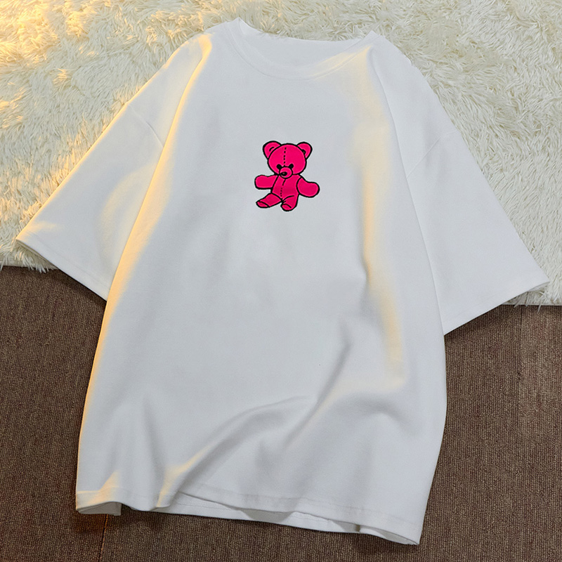 Real price cotton 2021 spring and summer new round neck short sleeve cartoon front and back printed T-shirt