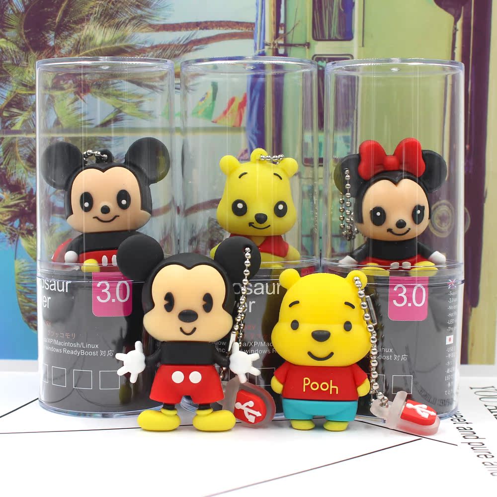 High speed 3 0 creative U disk 32G cute cartoon mini - bear Mickey girl mobile phone computer USB high - disc gift