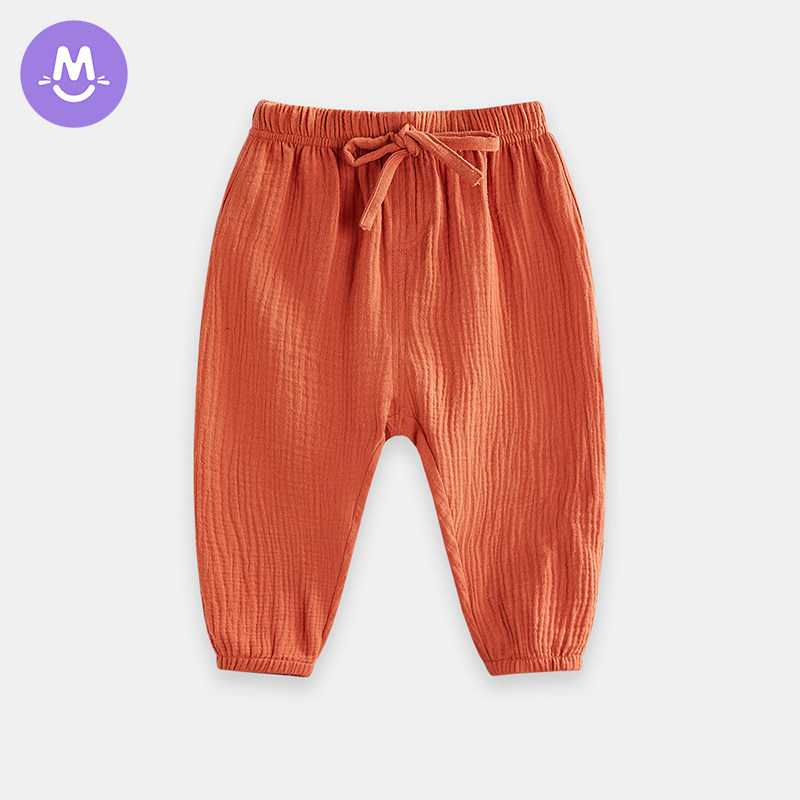 (clear cabin) Children's anti-mosquito pants Summer thin boy pure cotton cotton cloth light cage pants spring and autumn female baby summer clothes