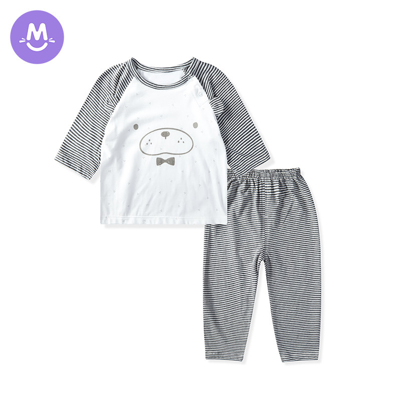 (clear cabin) Children's air conditioning Home Home Thin baby Summer Baby 70% sleeves Suit Boy Pyjamas Pure Cotton