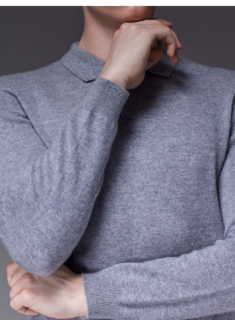 Áo len cashmere Jinba 2018 Casual dành cho nam Kiểu mới Áo choàng cổ cao thời trang Xuân hàng đầu HYEL3399 - Áo len Cashmere thời trang nam