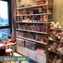 Nordic floor book cabinet integrated childrens net red solid wood living room light luxury study storage bookshelf students rely on the whole wall