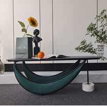 Italian rock board tea table light luxury modern very simple small apartment high-end cabinet Net Red Special Shape Design living room advanced sense