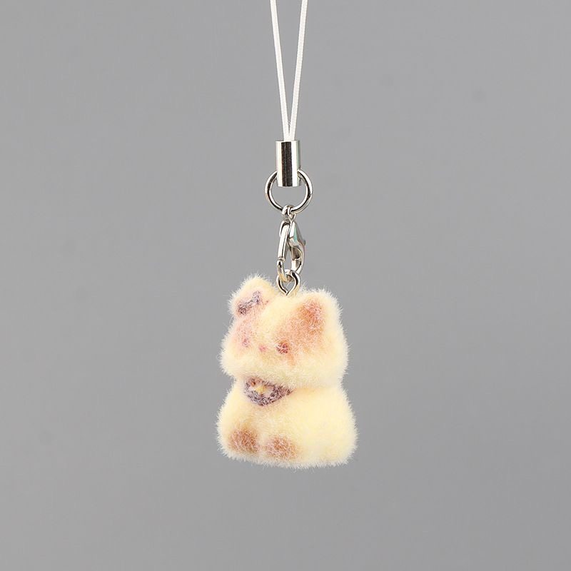 Bored! Get a Super Cute 3D Flocked Kitten Keychain, Bag Charm, Phone Lanyard, Perfect as a Gift