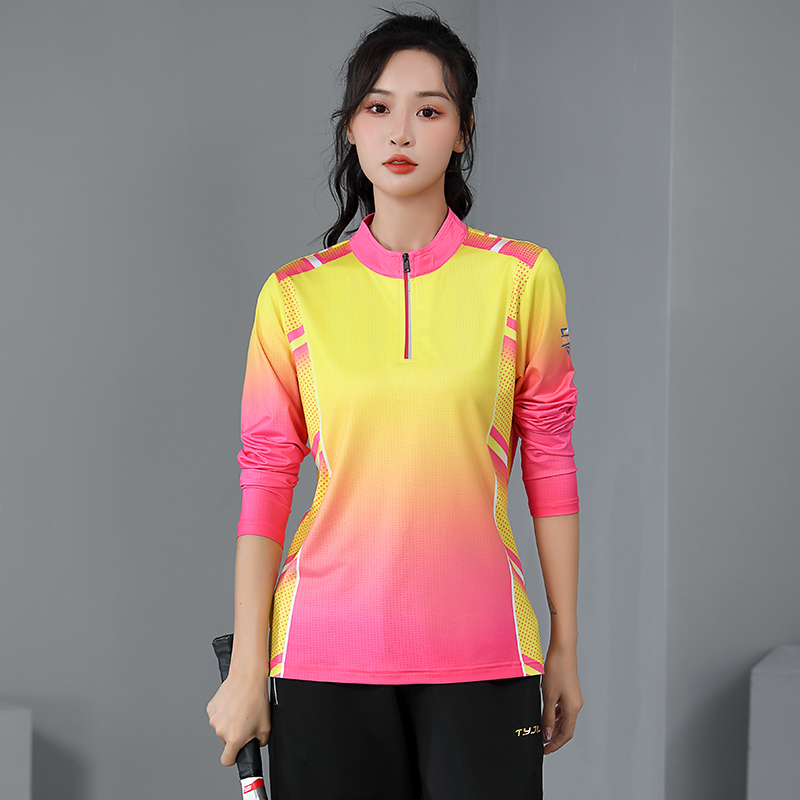 2022 spring and summer new badminton suits women's Korean version long-sleeved sportswear quick-drying breathable tennis suits competition suits