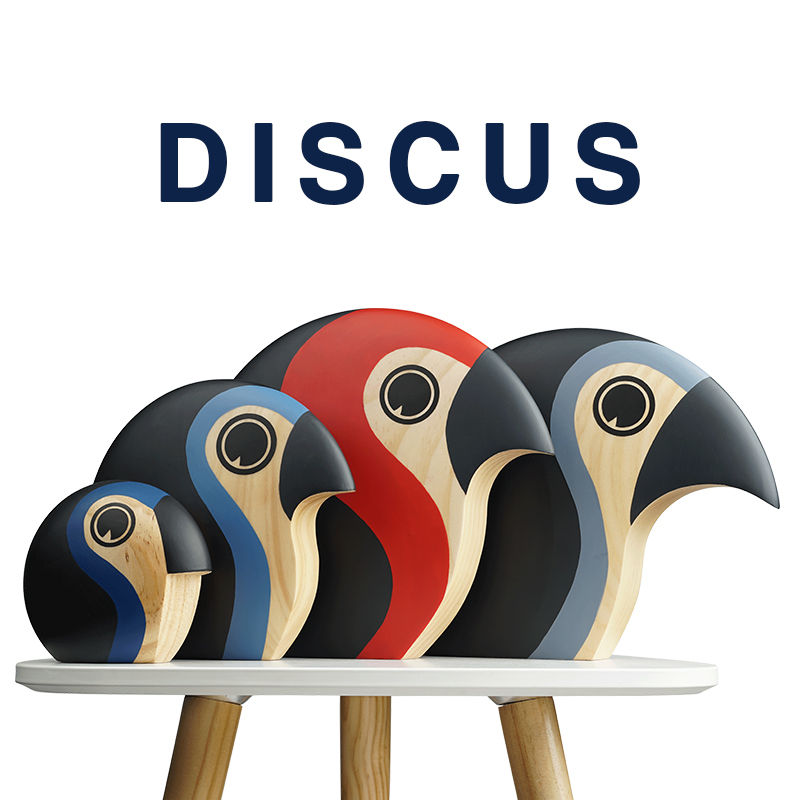 Round cake bird Danish designer decoration creative wooden parrot soft home office art decoration Nordic