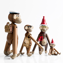 Friends with home Danish monkey solid wood pendulum designer Nordic Home Decorative Pendant Zodiac Creative Gifts
