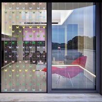 Thickened office supermarket windproof transparent door curtain keel gate pvc perforated invisible soft glass soft curtain
