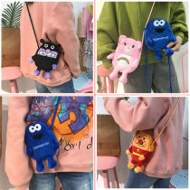 Side backpack small bag summer small bag rainbow bear blue cute travel Pikachu mobile phone cartoon shoulder bag strap