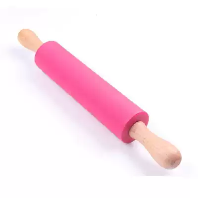 Kitchen silicone rolling stick solid wood handle large roller type non-stick small dumpling skin catch up noodle stick stick stick stick stick