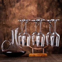 Red Wine Cup Shelf Upside Down Hung Home High Foot Cup Crystal Glass Suspension Containing Wine Cup Show Shelf Light Extravaganza