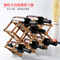 Red wine rack ornaments Creative wine cabinet rack Solid wood display rack Household wine bottle rack Living room wine rack decorations