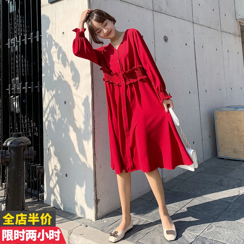 2021 Autumn Fashion New French style retro Long sleeves snowspun foreign fashion Fashion Minus-age Lean Autumn Winter Gestation