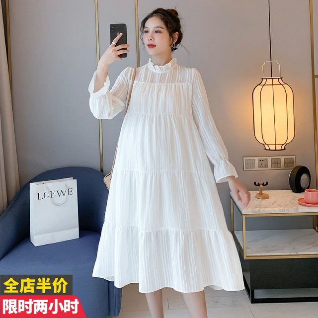 Maternity dress 2022 pregnant mother autumn wear new foreign style fashionable mother long dress autumn and winter fashion dress skirt