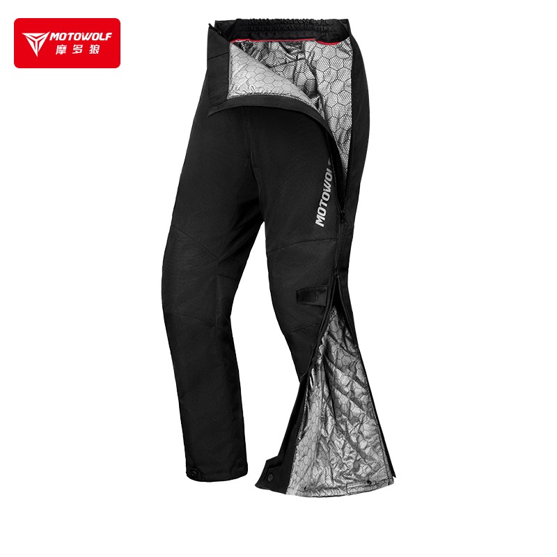 Winter Moto Wolf Motorcycle Quick-Release Pants, Windproof Riding Pants with Fleece Lining for Cold Protection and Warmth, Quick-Release Electric Heated Pants
