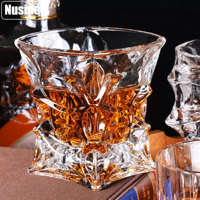 Rượu whisky dày nhà thủy tinh sáng tạo bộ rượu vang pha lê ly rượu mạnh cốc thủy tinh cốc đặt - Rượu vang