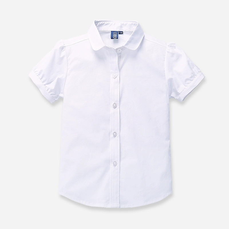 Mùa xuân mới ren cổ tròn áo sơ mi trắng trong bộ đồng phục nữ dài tay cotton Hàn Quốc áo trắng đồng phục học sinh biểu diễn