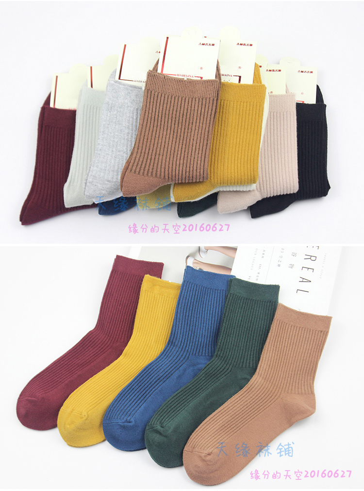 5 đôi vớ của phụ nữ ống vớ cotton của phụ nữ vớ mùa thu và mùa đông dài phần cotton ấm khử mùi vớ cotton trắng tinh khiết tất cao cổ
