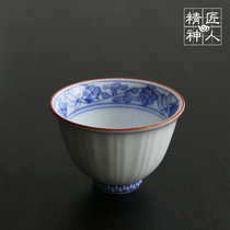 Spot Japan imported Arita-yaki blue and white pattern cup teacup Wine glass Hand-painted ceramic cup Tea cup