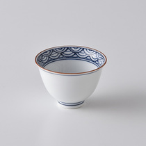 Spot Japan imported Arita ware hand painted Qinghai corrugated small wine glass Small teacup tea cup ceramic cup