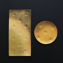 Spot Japan imported Arita yaki cloud gold plate high-grade tableware disc rectangular flat count heart fruit plate