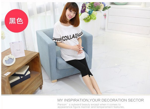 Kích thước lớn phụ nữ mang thai cắt quần mùa hè phần mỏng mặc cotton phụ nữ mang thai quần 7 điểm quần dạ dày lift phụ nữ mang thai đáy quần