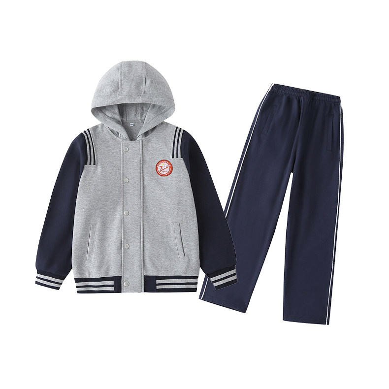 Primary School Students Spring And Autumn School Uniform Suit Yinglun Wind Laced Metal Buckle Nanjing Po Kou Pu Yuan Park Road Campus Baseball Suit