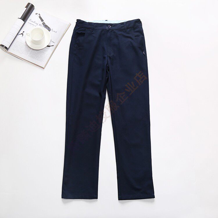Spring and autumn new children's cotton casual pants boys and girls primary school students college British style navy blue trousers trousers