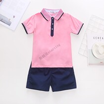 Steadie Starting Kindergarten Suit Summer Clothing Short Sleeve Pink Suit Elementary School Student Banfu Turncoat T-shirt