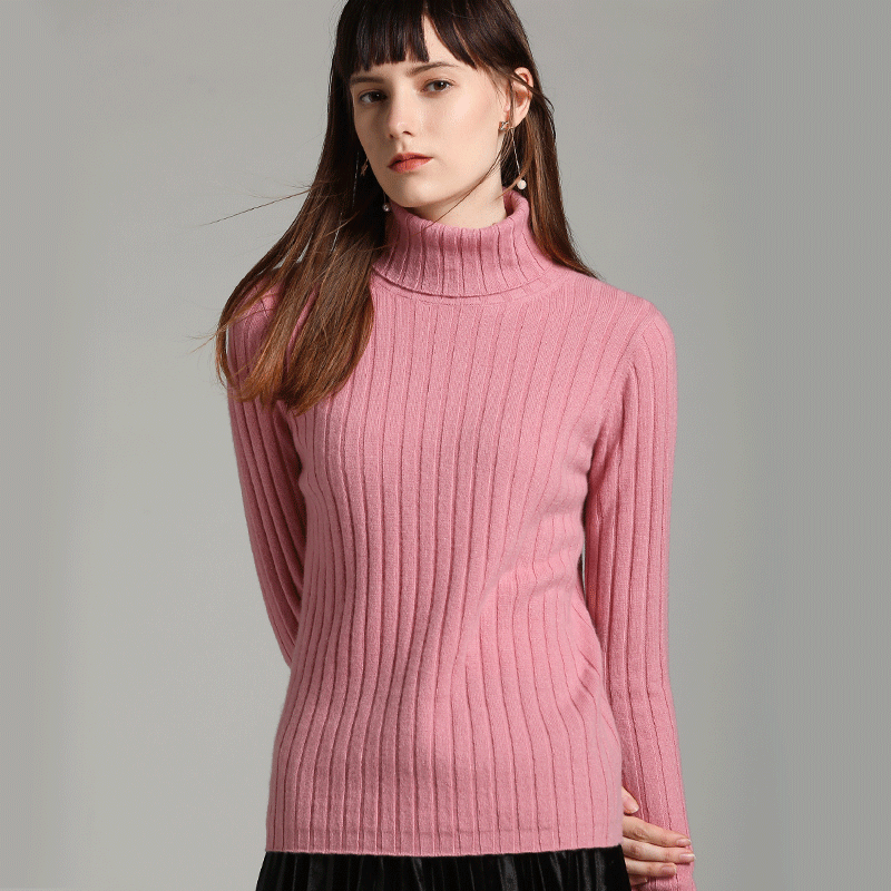 Winter Phoenix 2019 mùa đông mới cao cổ áo len cashmere của phụ nữ tinh khiết cashmere ngắn cơ thể vừa vặn đầu dệt kim đáy áo len áo len