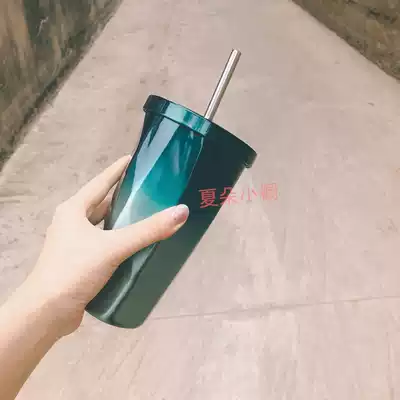  Counter Innisfree Stainless steel Insulated Thermos cup Straw cup 304 Stainless steel Diamond cup 480ml