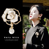 Light Luxury High-End Tassel Faux Pearl Corsage 2026 New Camellia Brooch for Women, Elegant Suit Coat Pin