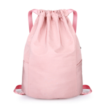 Waterproof nylon drawstring leisure bag Mens and womens travel bag Large capacity sports drawstring drawstring bag Sports fitness bag tide
