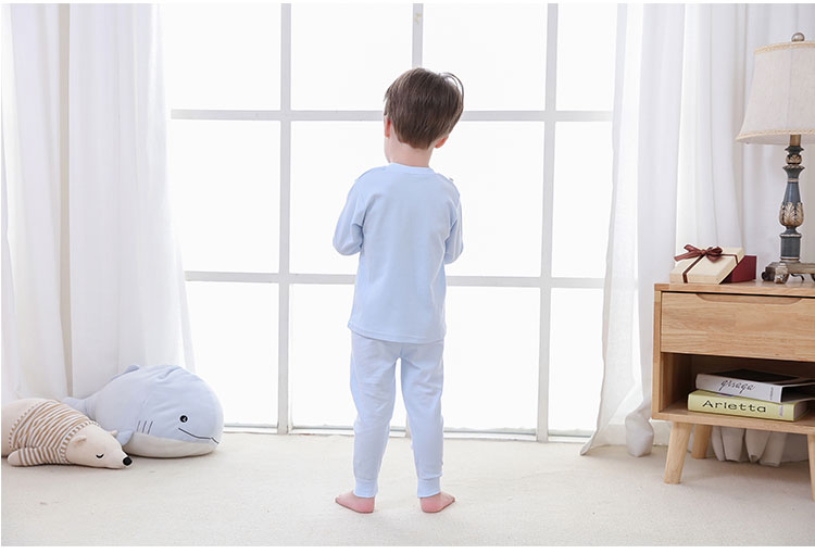 Quần bé mùa thu phù hợp với cotton 0-1 mới 3 tuổi Trẻ em eo cao thiết kế bụng nhà dịch vụ đồ lót cardigan hai mảnh pijama bé trai
