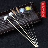 2 красочные волосы с густями+серебряные игольчатые перья 2+деревянные палочки гулиные волосы 2