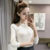2019 mới off-top top Slim phần mỏng bó sát áo len dài tay hoang dã áo len nữ mùa thu đông áo len nữ Đan Cardigan