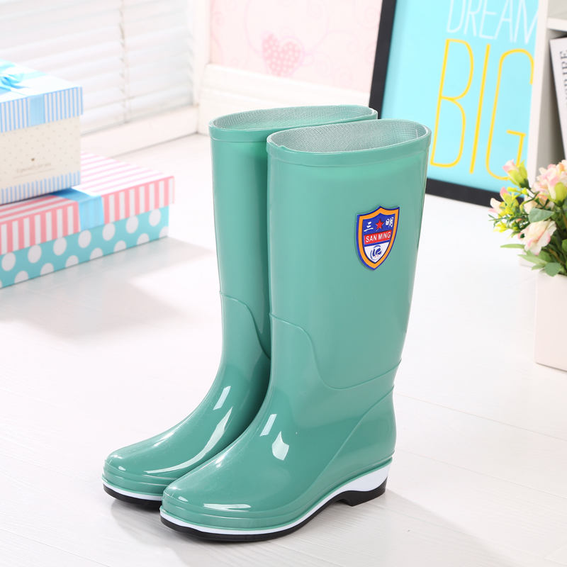 Lady Money Rain Shoes Lady High Cylinder Fashion Women Style Rain Boots Non-slip Water Shoes High Cylinder Rubber Shoes Adults Water Boots Cover Shoes