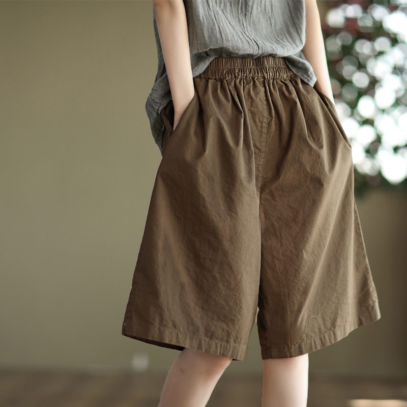 2026 Summer New Solid Color Commuter Casual Capri Wide-Leg Pants for Women, Loose Fit, Plus Size, Versatile, Simple Mid-Length Pants