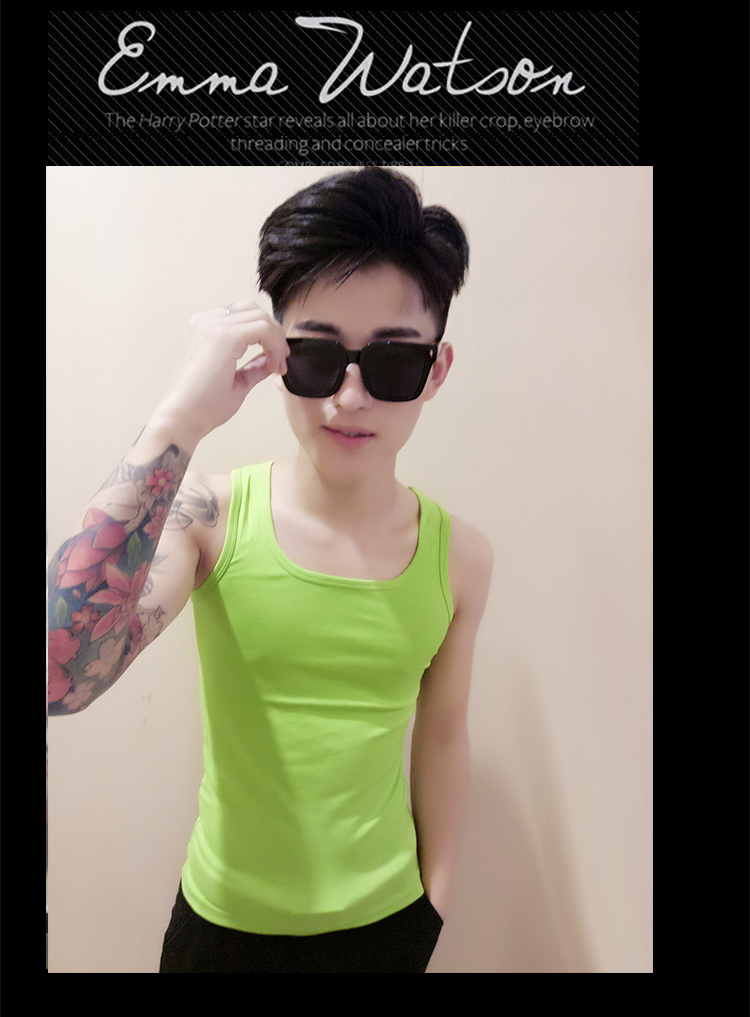 Nhanh tay người đàn ông đỏ với các triều nam Slim cotton vest thanh niên màu rắn chặt chẽ nam mồ hôi vest từ mùa hè