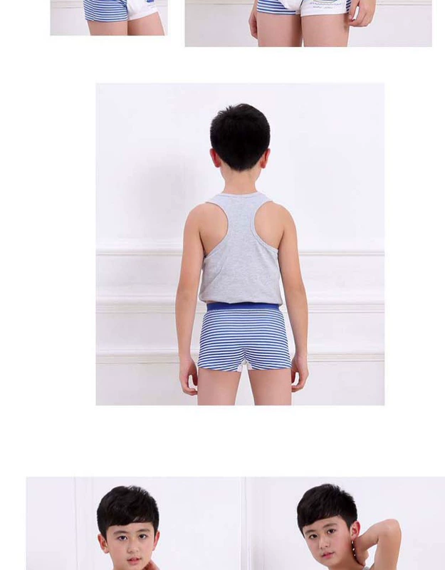 Đồ lót trẻ em lớn cho bé trai 12-15 tuổi nam đỏ 100% cotton boxer 13 bé trai 6 trẻ lớn bốn góc 8-9-10 tuổi